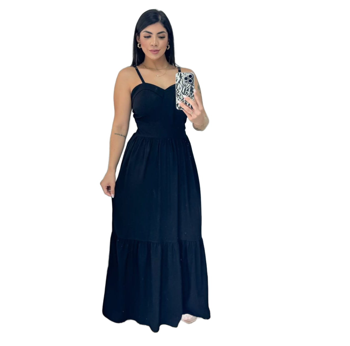 Vestido longo Viscolinho