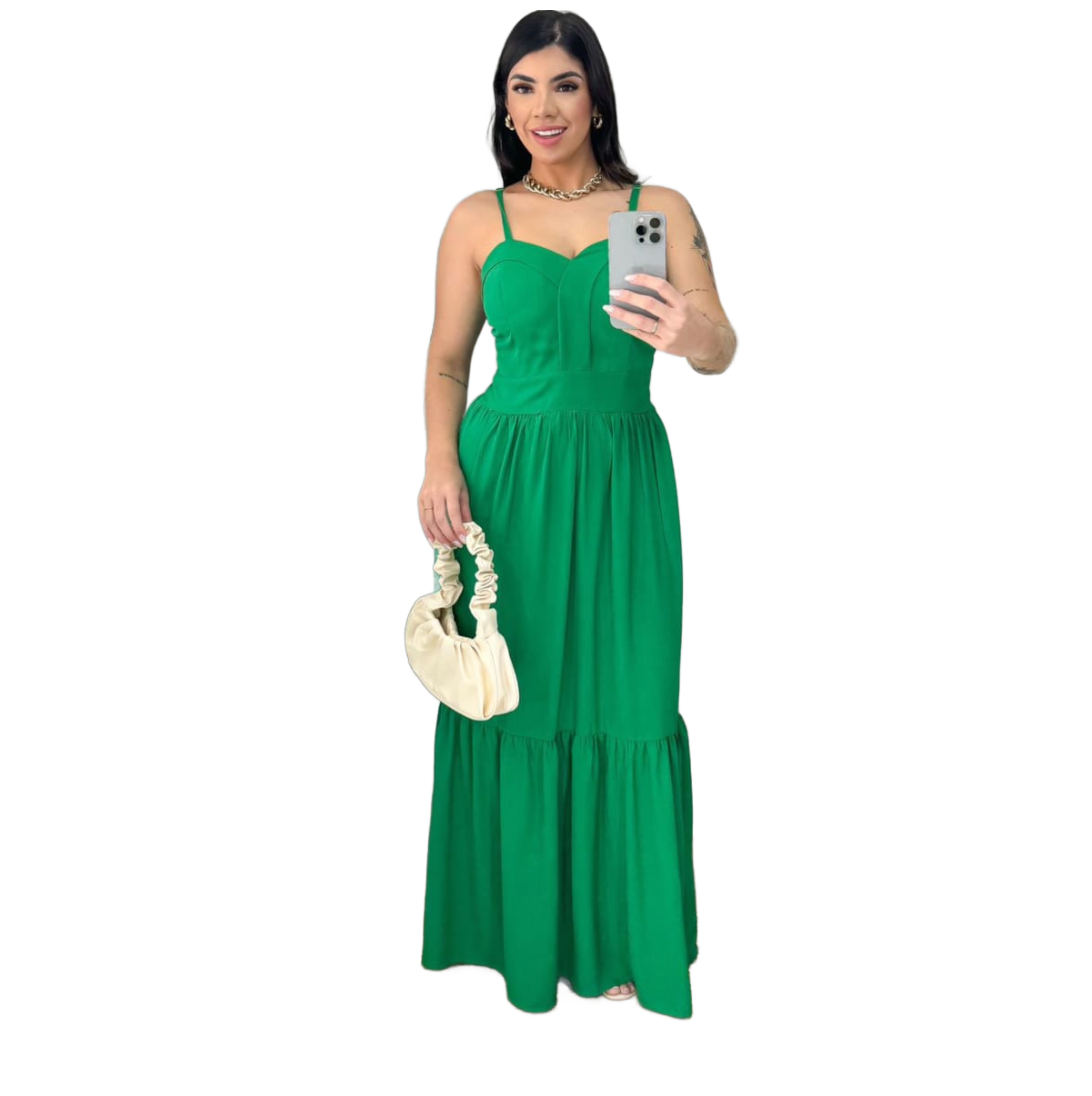 Vestido longo Viscolinho
